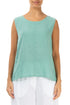Sleeveless Flared Mint Linen Top 1