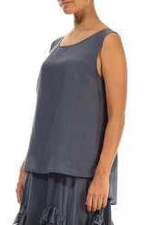 Sleeveless Graphite Silk Cotton Top 3