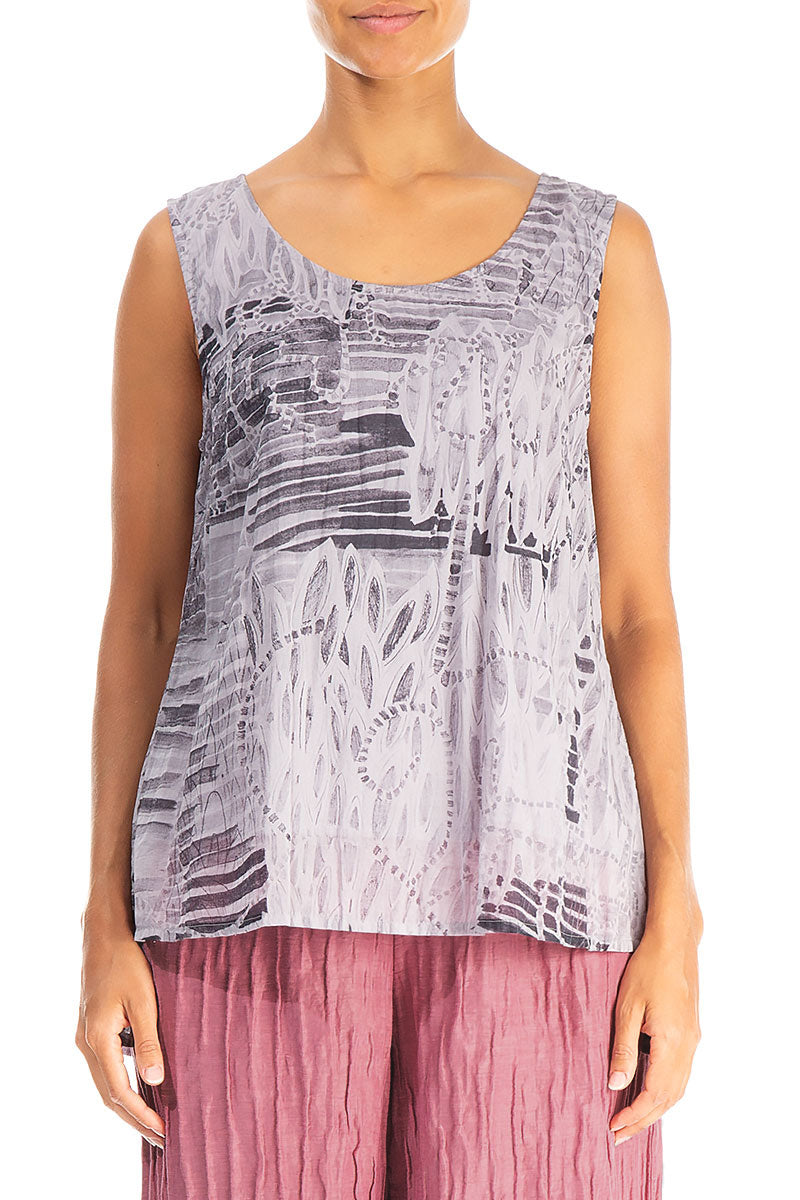 Sleeveless Greige Serenity Cotton Top 1