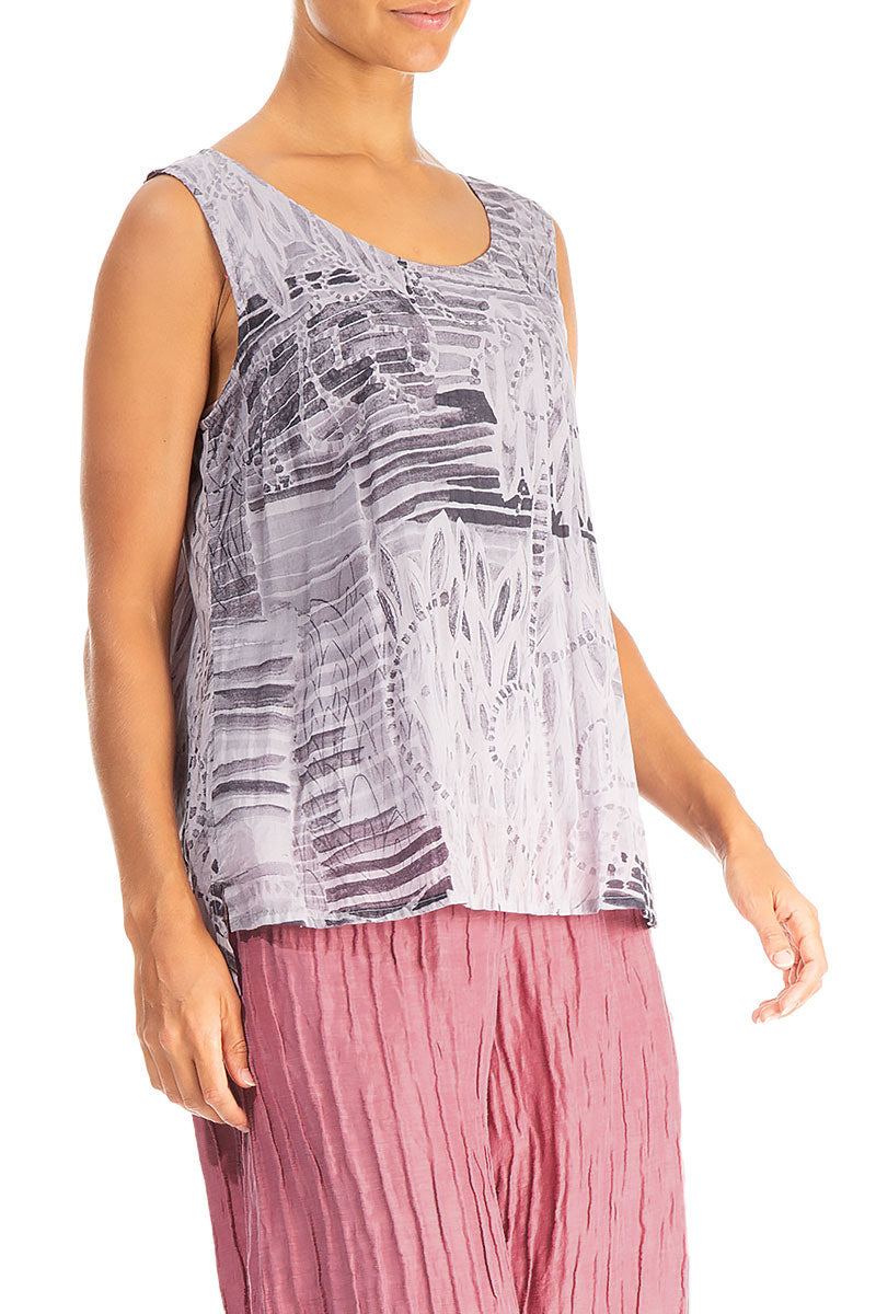 Sleeveless Greige Serenity Cotton Top 3