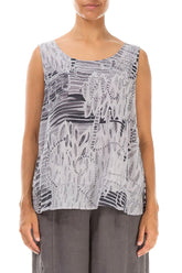 Sleeveless Greige Serenity Silk Cotton Top 1