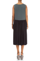 Sleeveless Grey Silk Dress 2