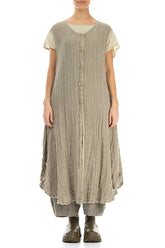 Sleeveless Laurel Green Handwoven Linen Vest 1