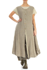 Sleeveless Laurel Green Handwoven Linen Vest 4