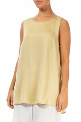 Sleeveless Laurel Green Silk Top 3