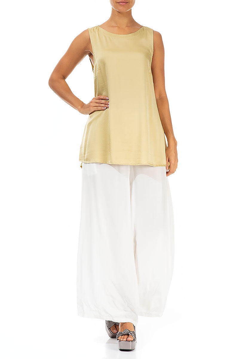 Sleeveless Laurel Green Silk Top 4