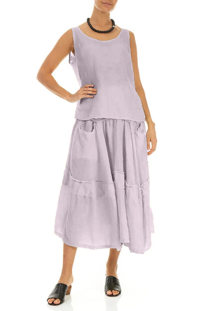 Sleeveless Lilac Linen Top