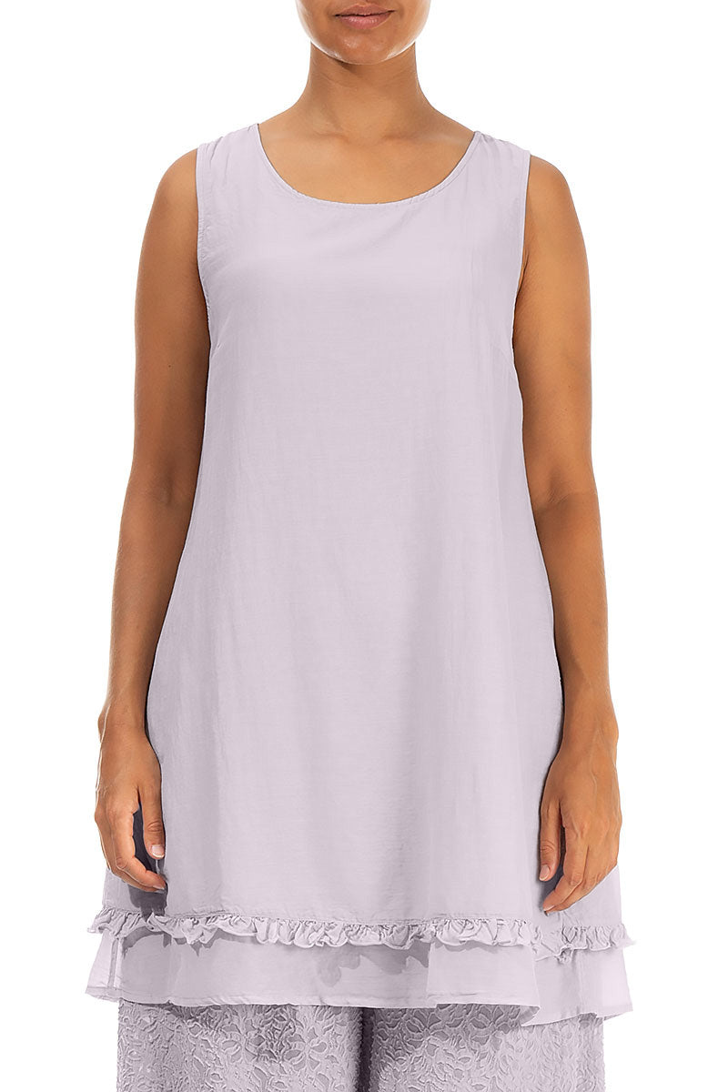 Sleeveless Lilac Silk Cotton Tunic 1