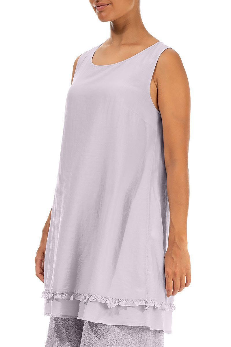 Sleeveless Lilac Silk Cotton Tunic 3