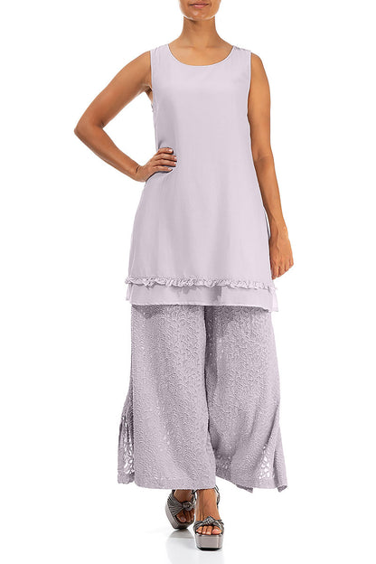 Sleeveless Lilac Silk Cotton Tunic 4
