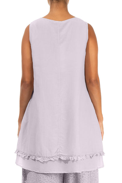 Sleeveless Lilac Silk Cotton Tunic 2