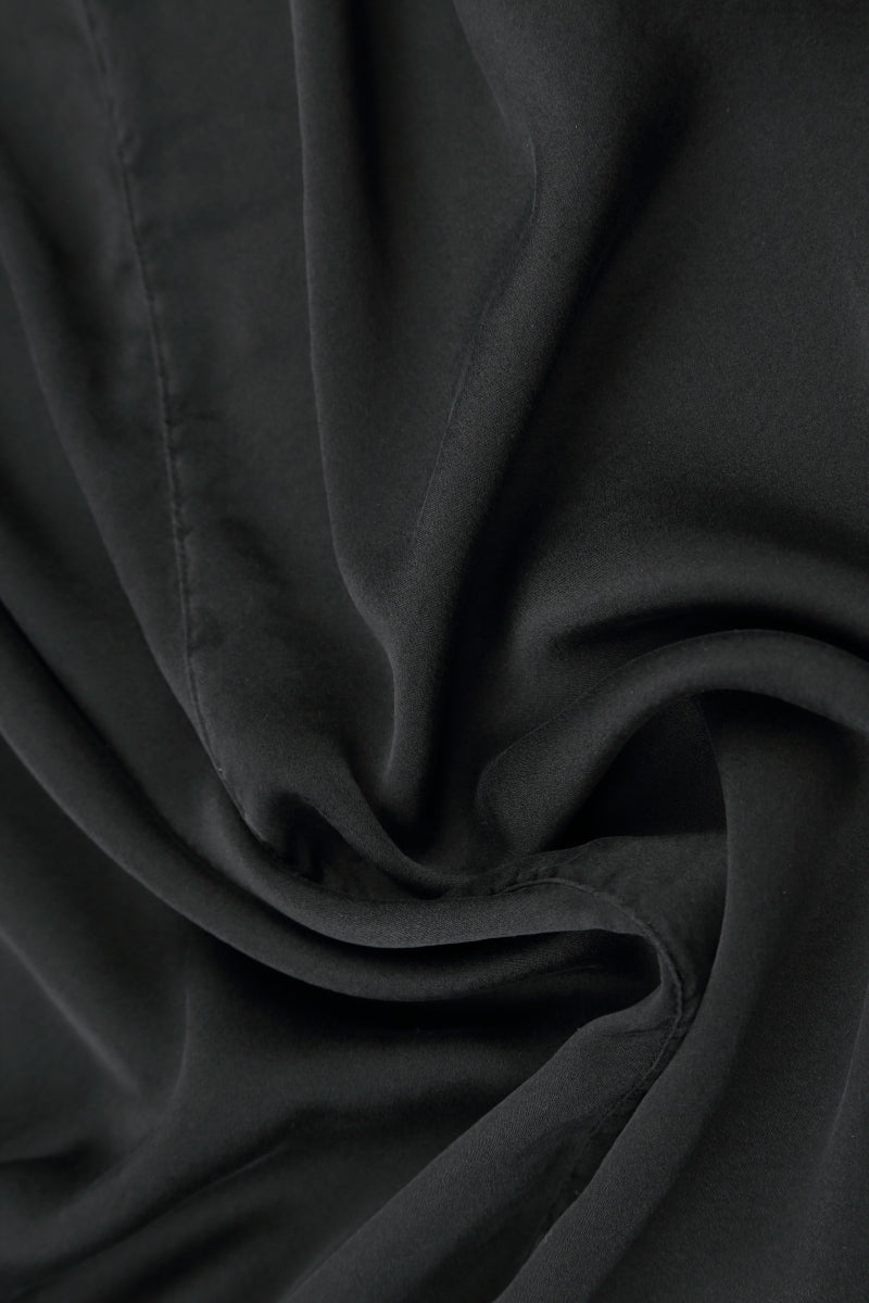 Sleeveless Longer Back Black Silk Top