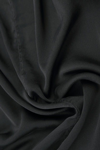 Sleeveless Longer Back Black Silk Top