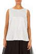 Sleeveless Longer Back Pearl Grey Silk Top 1
