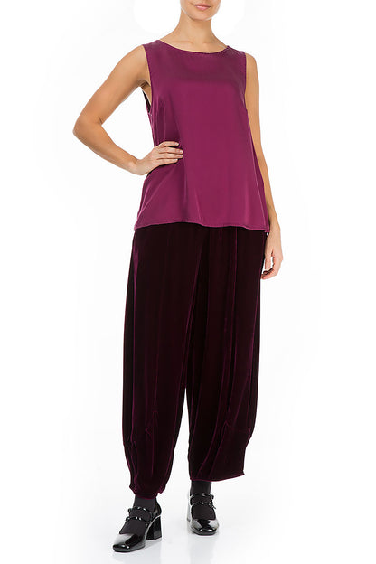 Sleeveless Magenta Silk Top 4