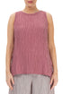 Sleeveless Mauve Taupe Crinkled Silk Top 1