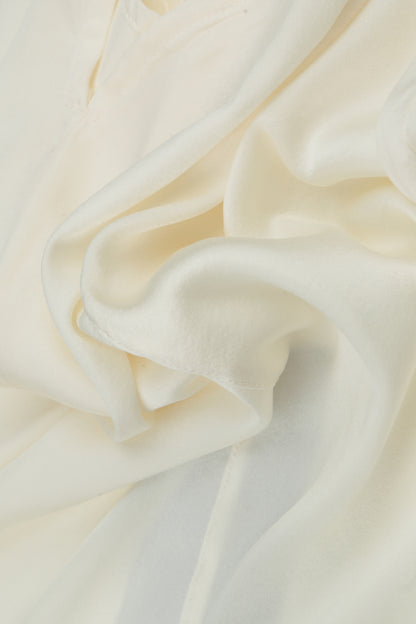 Sleeveless Off White Silk Top
