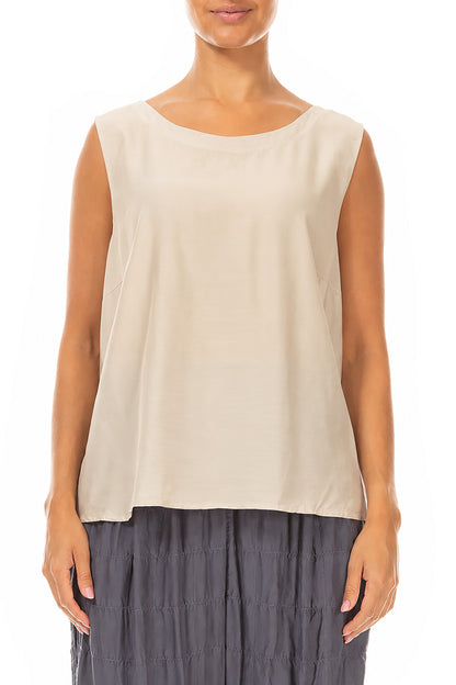 Sleeveless Olive Silk Bamboo Top 1