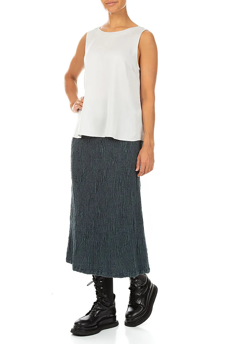 Sleeveless Pearl Grey Silk Top 4