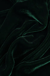 Sleeveless Pine Green Silk Velvet Shift Dress 5