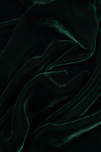 Sleeveless Pine Green Silk Velvet Shift Dress 5