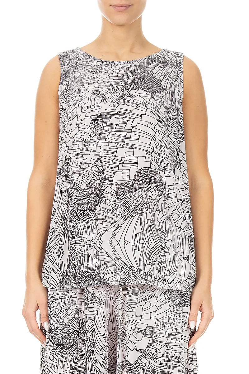 Sleeveless Ripple Viscose Top