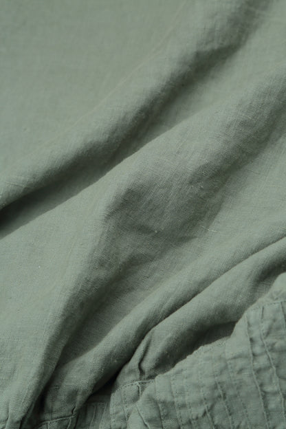 Ärmelloses Leinenkleid Sage Pintuck