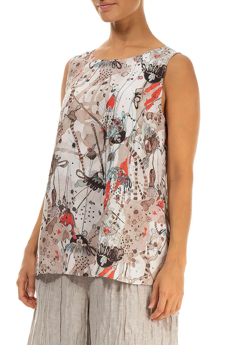 Ärmelloses Top aus Savannah-Seide und Bambus