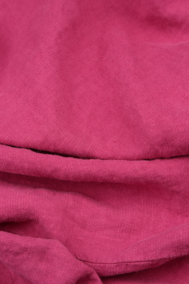 Sleeveless Sculpted Fuchsia Linen Dress 5