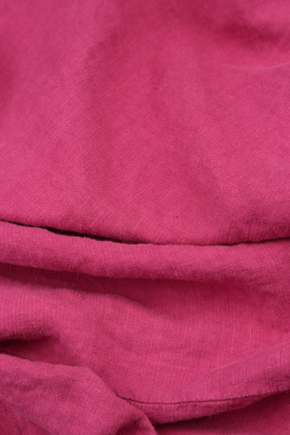 Sleeveless Sculpted Fuchsia Linen Dress 5