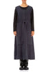 Sleeveless Slate Blue Heavy Linen Dress 1