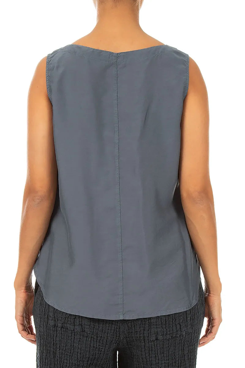 Sleeveless Slate Silk Bamboo Top 2