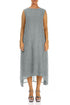 Sleeveless Textured Sage Silk Dress 1