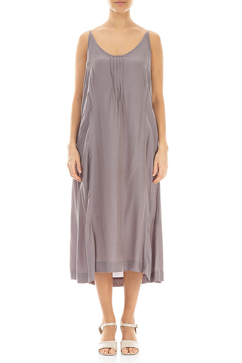 Sleeveless Truffle Silk Bamboo Dress 1