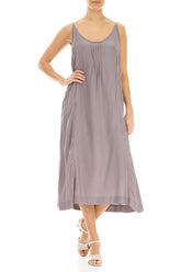 Sleeveless Truffle Silk Bamboo Dress 4