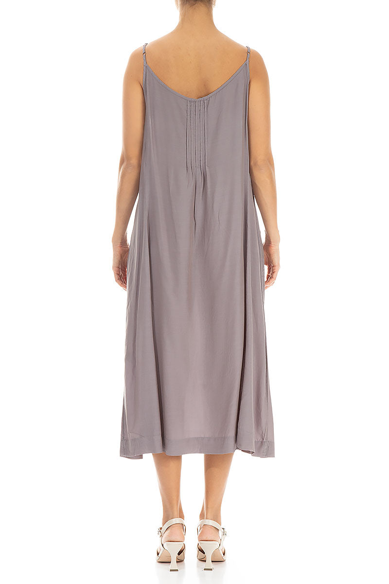 Sleeveless Truffle Silk Bamboo Dress 2