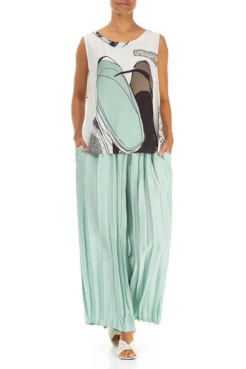 Sleeveless Tumbled Stone Silk Bamboo Top 4
