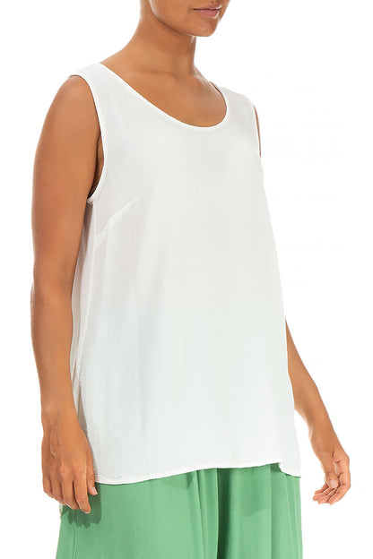 Sleeveless White Viscose Top 3