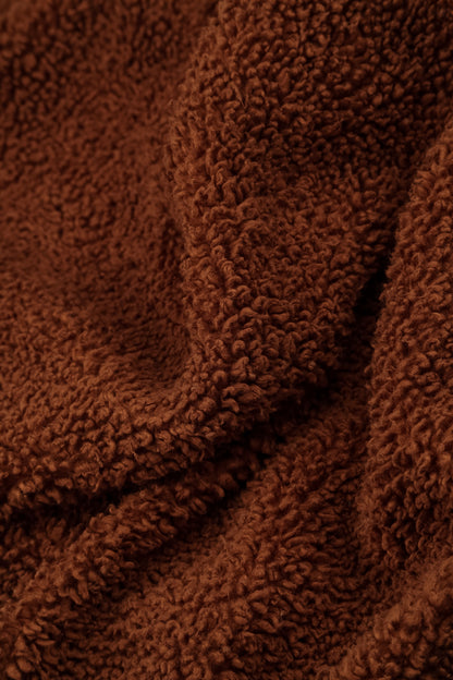 Snap Front Aged Copper Teddy Cotton Jacket 6