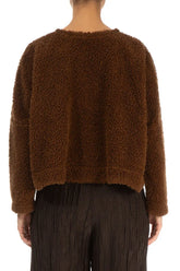 Snap Front Aged Copper Teddy Cotton Jacket 2