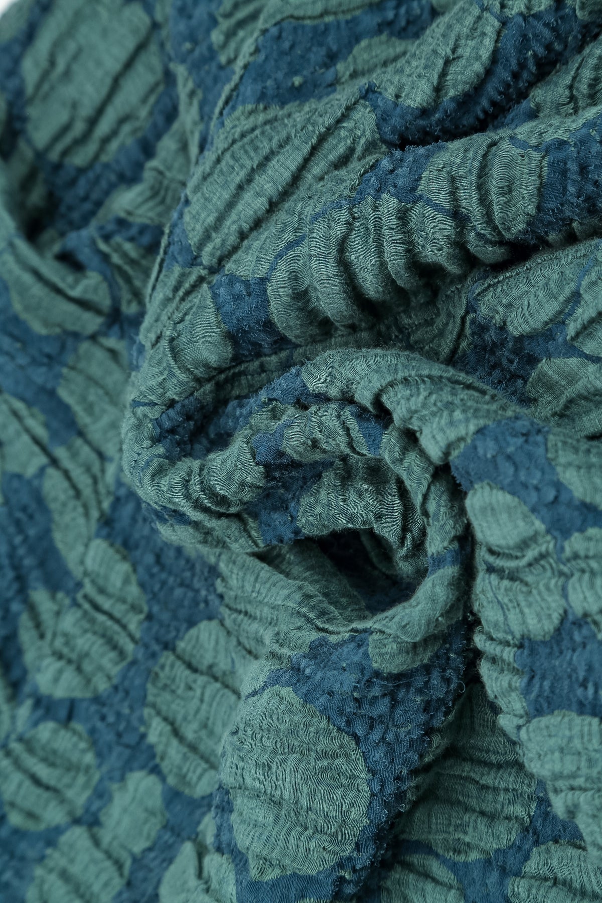 Soft-Shaped Deep Turquoise Circle Silk Linen Blouse