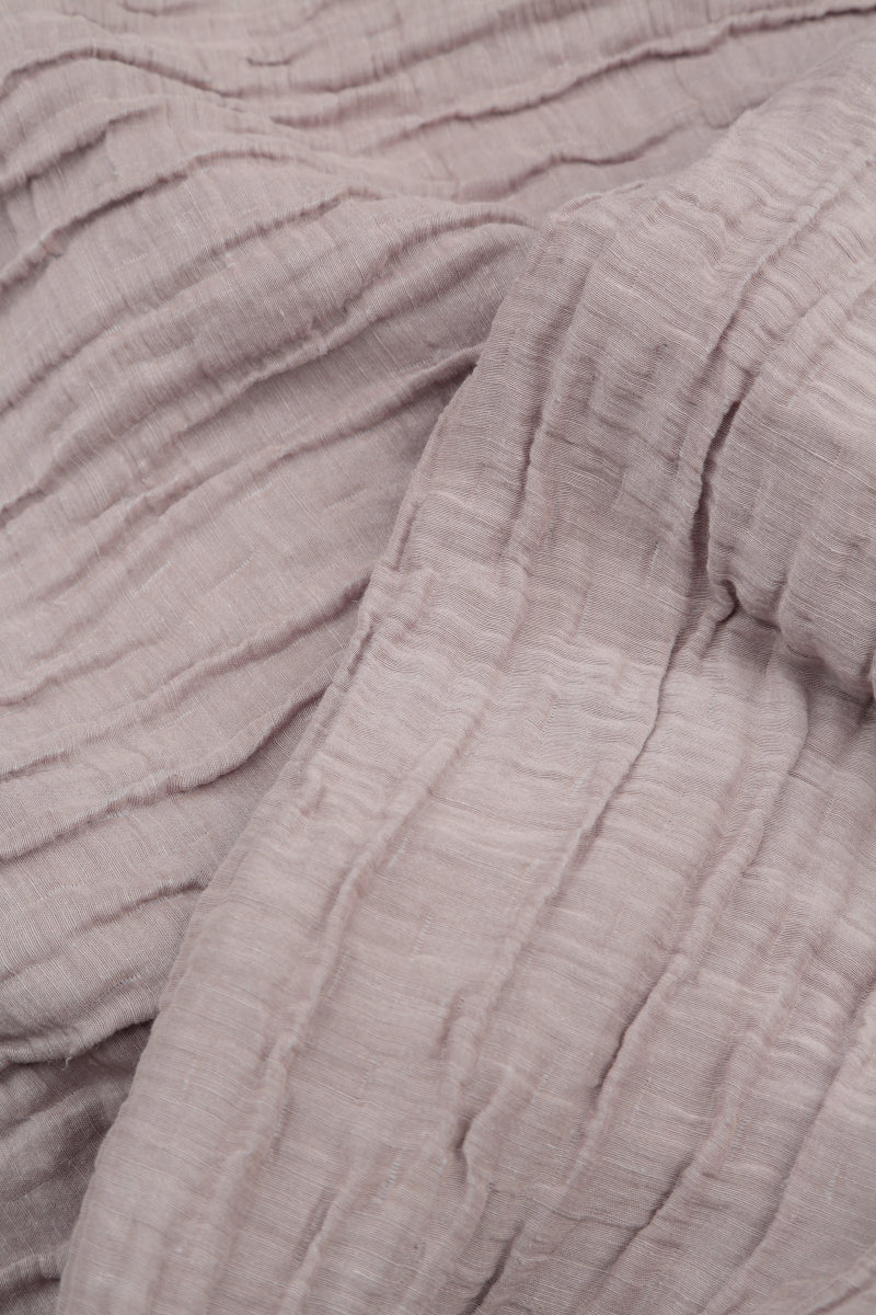 Soft-Shaped Greige Crinkled Silk Linen Blouse 5