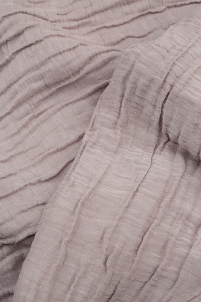 Soft-Shaped Greige Crinkled Silk Linen Blouse 5