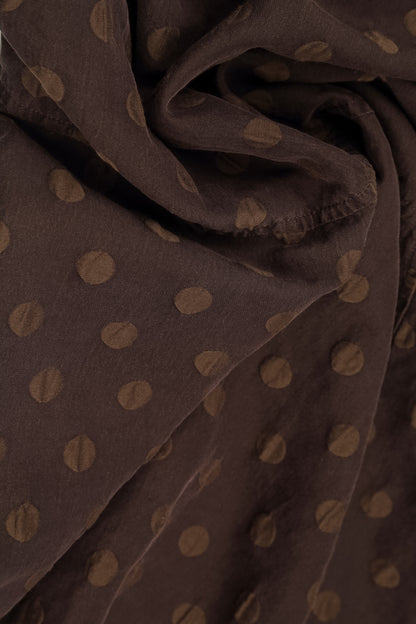 Soft-Shaped Truffle Brown Dotty Silk Blouse 6