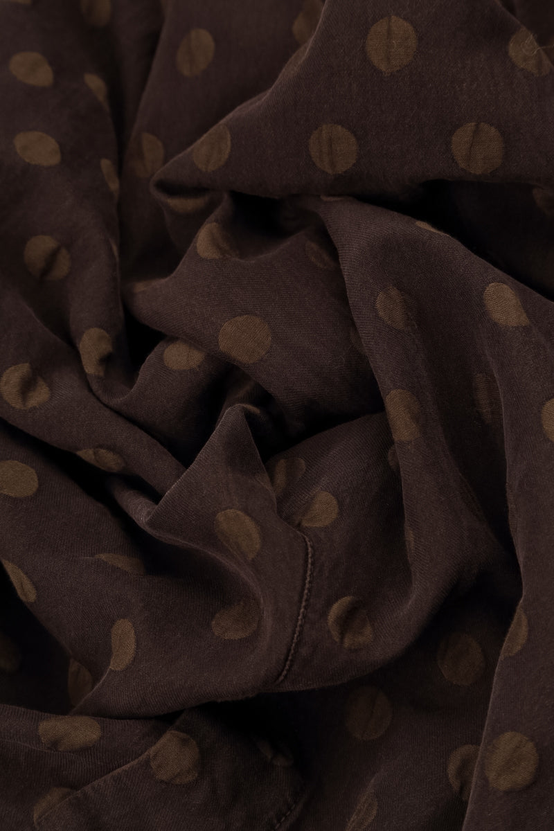 Soft-Shaped Truffle Brown Dotty Silk Blouse 5