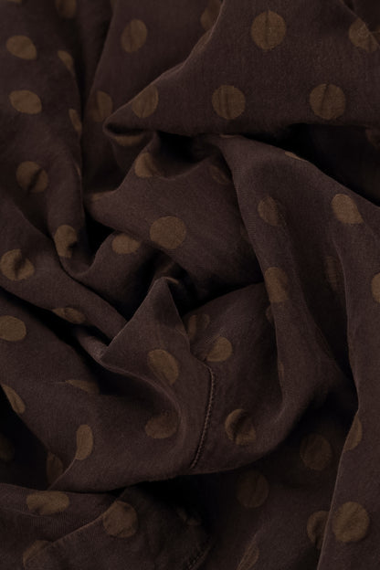 Soft-Shaped Truffle Brown Dotty Silk Blouse 5