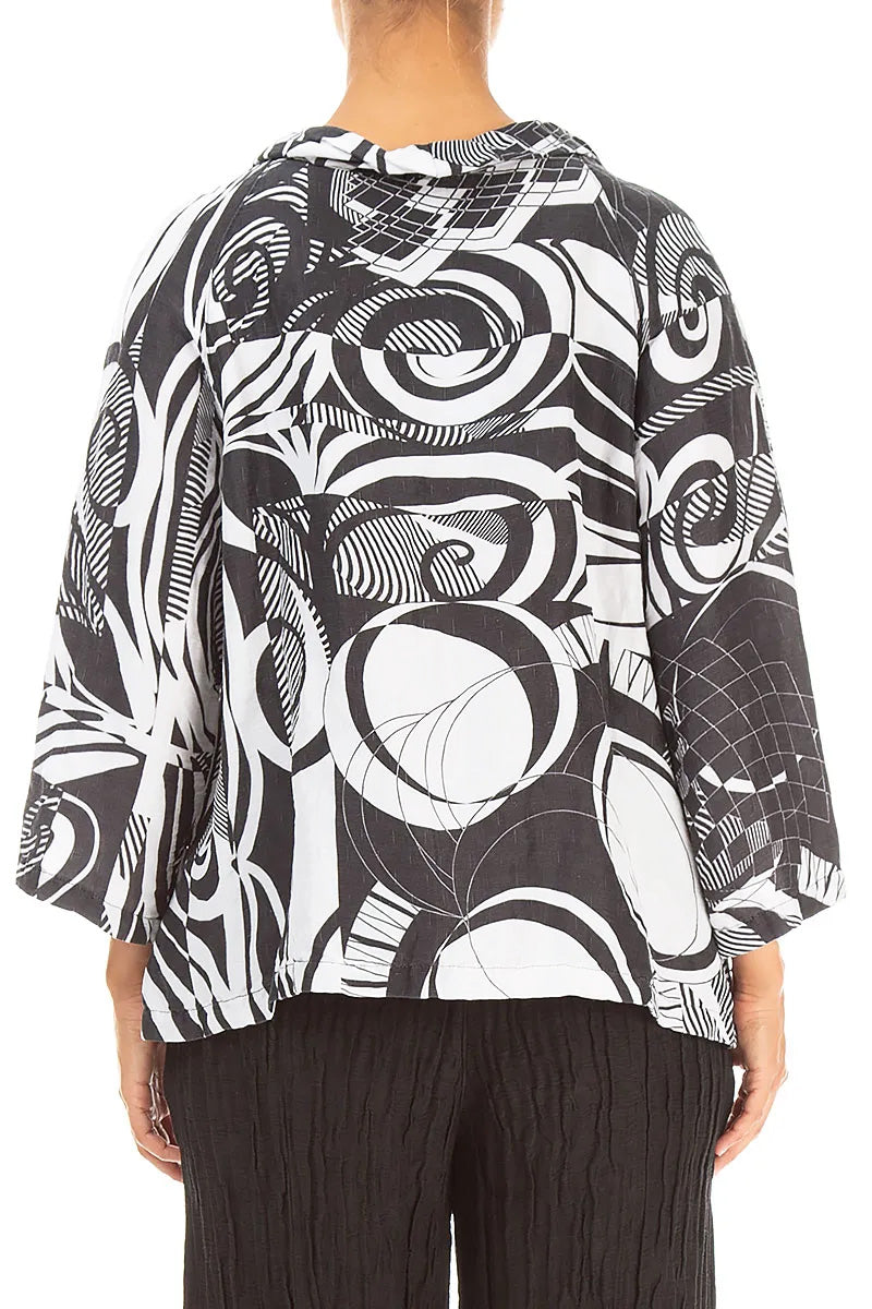 Soft Cowl Neck Orbit Textured Silk Blouse