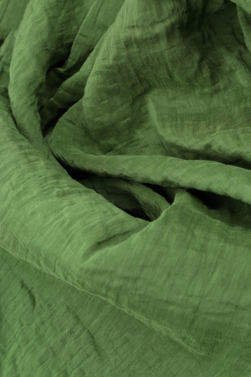 Soft Cowl Neck Shamrock Green Textured Silk Blouse