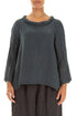 Soft Cowl Neck Slate Textured Silk Blouse 1