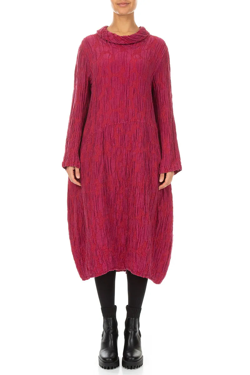 Soft Cowl Ruby Circle Silk Linen Dress